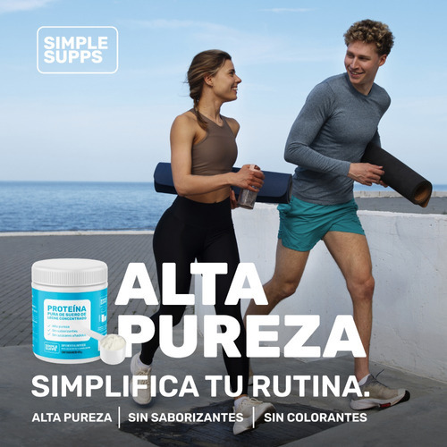 Imagen 6 de 7 de Proteína Suero Leche Polvo Simplesupps 475gr 14.6 Porciones Sabor Neutro