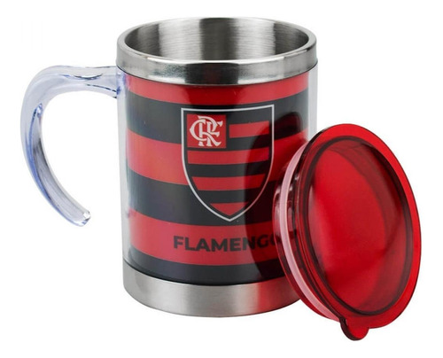 Caneca Térmica Inox Com Tampa 450ml - Flamengo