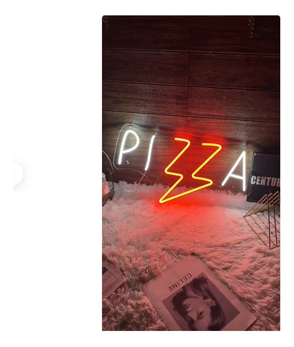 Letrero Led Neon Pizza Palabra 30*17cm Luminoso