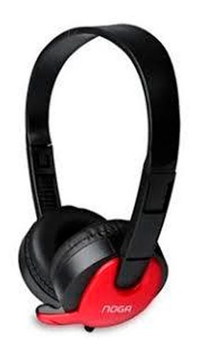 Auriculares Pc Con Micrófono Noga Ngv-480 Headset Color Negro con rojo