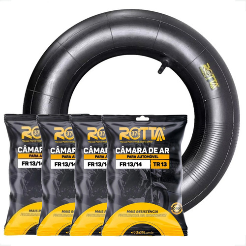 Jogo 4 Câmaras De Ar Pneus Carro Aro 13 E 14 Bico Tr-13 Top