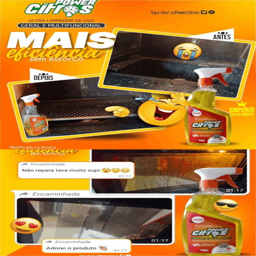 Power Citros Limpador Líquido 1lt Limpeza Pesada Grelha Inox