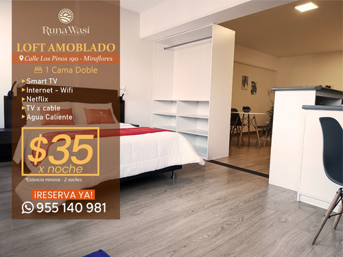 Imagen 1 de 18 de Minidepartamento En Miraflores - Alquiler Temporal Por Dias