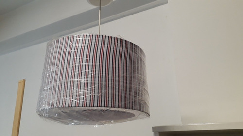 Imagen 4 de 7 de Lampara De Techo Cilindro Tela Difusor 1 Luz