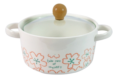 Tazon De Ceramica Con Tapa Bowl Ramen Sopa Kawaii Cute N-