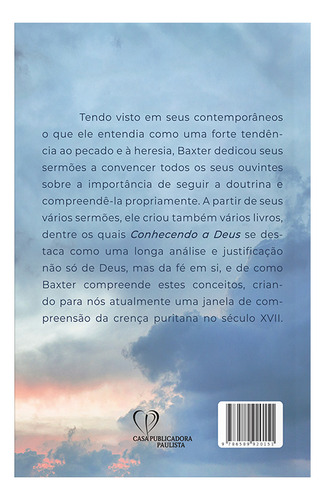 Conhecendo A Deus | Richard Baxter, De Richard Baxter. Editora Cpp, Capa Dura Em Português