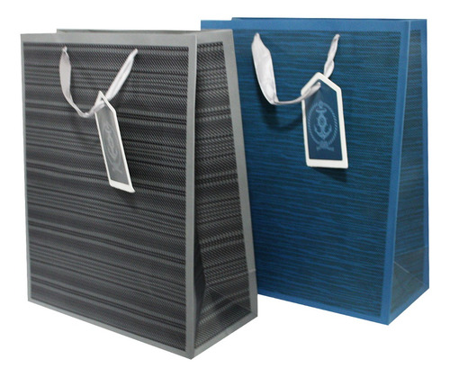 Imagem 2 de 3 de Sacolas Para Presentes Decoradas Kraft Riscas Com 12