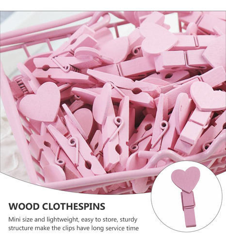 Pinzas De Madera Para Ropa, Miniclips Con Forma De Corazón,