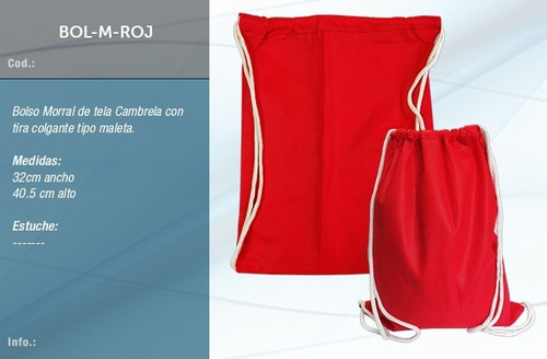 Sport Bag  Morral Mochila Tela Cambrela