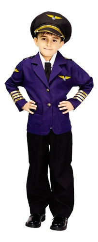 Disfraz De Piloto De Avión Para Niño Uniforme Profesional