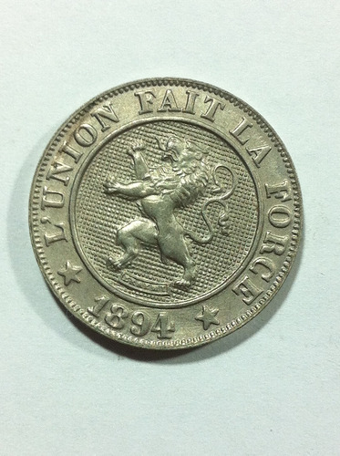 Moneda De Bélgica 1894 Rey Lepold || 10¢  Gema Unc