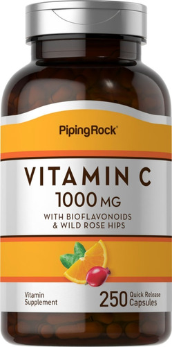 Piping Rock Vitamina C 1000 Mg 250 Caps Con Bioflavonoides Sabor Sin sabor