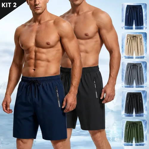 Kit 2 Short Masculino Bermuda Tactel Secagem Dry Academia