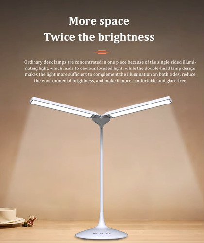 Lampara Velador Led Premium Abbits Plegable Flexible 3 Modos De Luz Fria Calida Natural 280 Lumens Mesa Escritorio Tactil Recargable Usb Temporizador Color Blanco All9030a