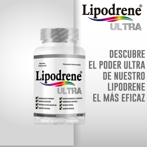 Imagen 5 de 6 de Lipodrene Ultra 30 Caps- Formula Ultra Pro - Termogénico