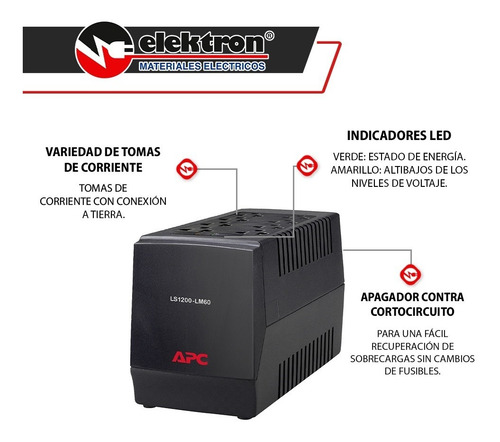 Imagen 2 de 5 de Regulador De Voltaje Para Pc Schneider Ls1200-lm60 1200va