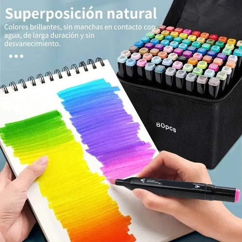 Canetas Marcadoras Permanentes De Ponta Dupla 80 Cores