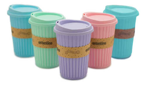 Imagen 1 de 10 de 48 Vaso Térmico Taza Jarro Tapa Silicona Frio Calor Café