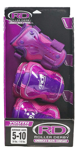 Set De Protecciones Roller Derby Youth Protective Color Rojo