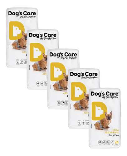 Kit Fralda Higiênica Pet Cães Macho Dogs Care Tam G 120 Un