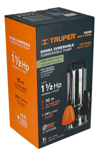 Caja Con 4 Bomba Sumergible Acero Inoxidable,agua Sucia,1-1/