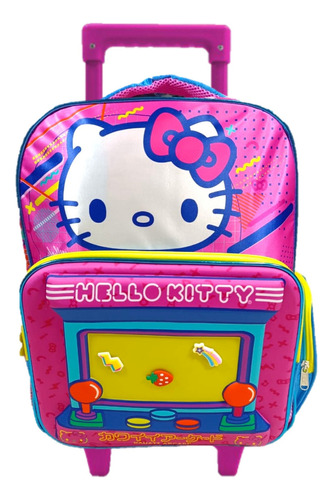 Mochila Hello Kitty Primaria Con Carro Vs3844 Color Fucsia