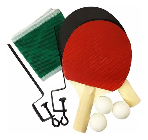 Set De Ping Pong  2 Paletas + 3 Pelotas + Red +  Soportes