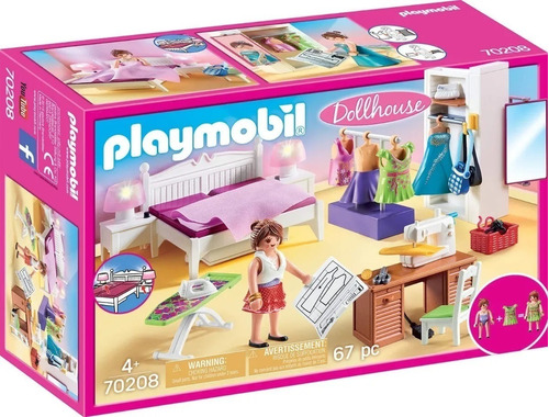 Playmobil Dollhouse Dormitorio Con Rincon De Costura - 70208