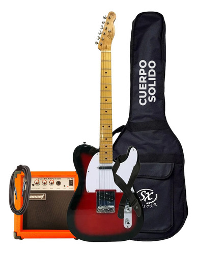 Kit De Guitarra Eléctrica Sx Telecaster + Ampli + Funda