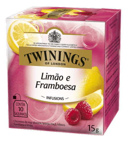 Chá Twinings Of London Limão Framboesa 10 Saquinhos 15g