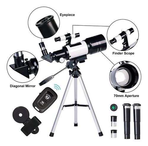 Telescopio Profesional Para Astronomía Con Trípode Soporte Color Cian