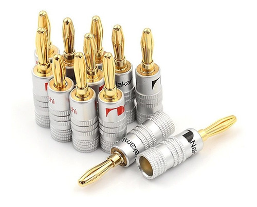 50 Plugs Nakamichi Banana Para Caixas Acusticas E Receiver