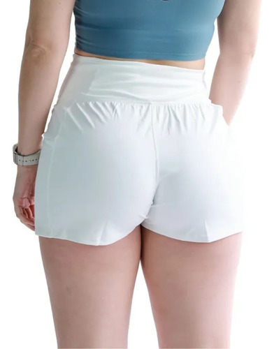 Short Fitness Ao Sport Power Blanco Mujer Aospd028