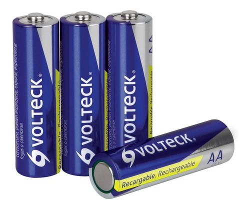 Pila Recargable Aa 1 300mah Volteck 4 Uni - Aym Ferretería