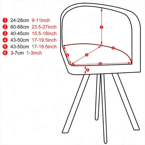 Funda Elástica Triangular Para Silla De Comedor, 1 Unidad