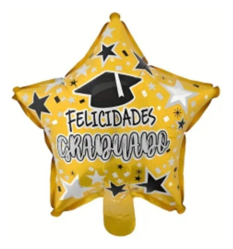 50 Globos Estrella 10 Pulgadas Graduación Decoracación Dorado Felicidades Graduado