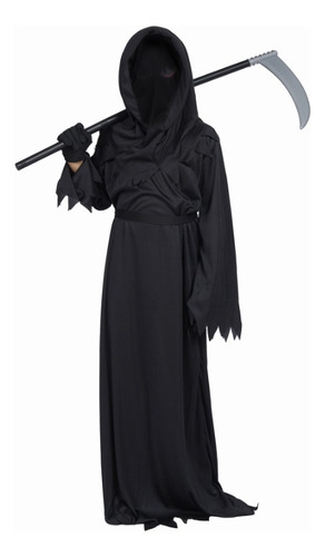 Disfraz De Terror De Halloween Grim Hoded Reaper, Negro