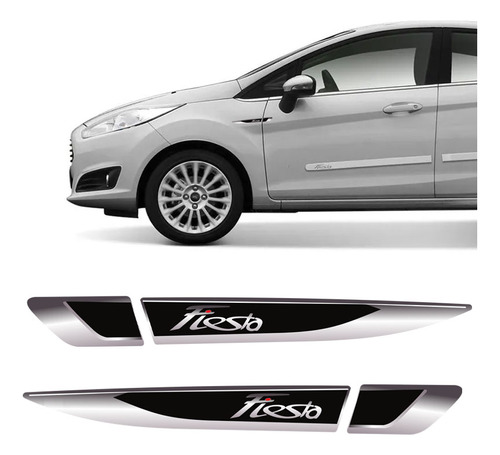 Emblema Resinado New Fiesta Hatch/sedan Aplique Lateral Par