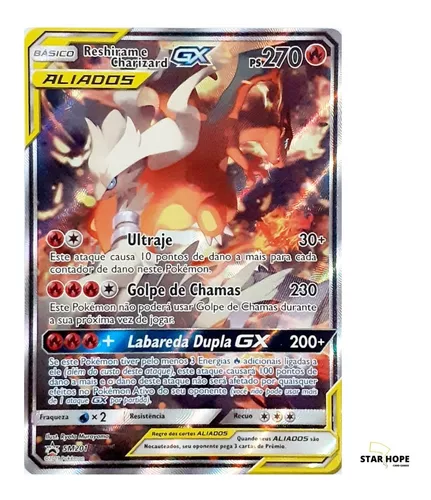 Carta Pokemon Reshiram E Charizard Gx Aliados Orignal Copag