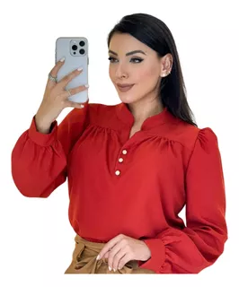 Blusa Feminina Manga Longa Social Moda Evangélica Executiva