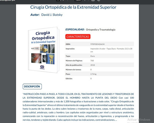 Cirugía Ortopédica De La Extremidad Superior Slutsky David