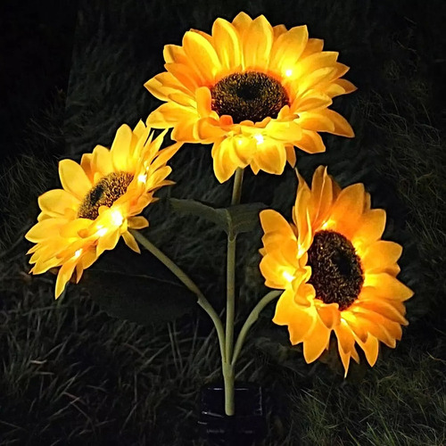 Luz Cálida Girasol Solar Led String Lights Al Aire Libre