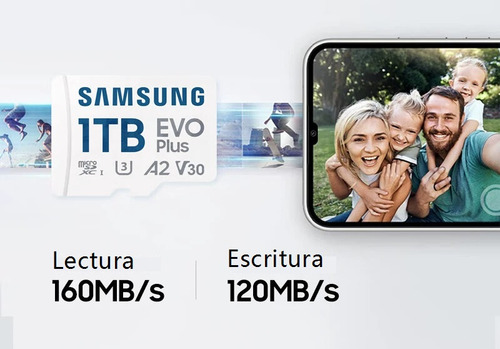 Micro Sd Xc Samsung Evo Plus 1tb A2 Uhs-1 U3 C10 130 Mb/s