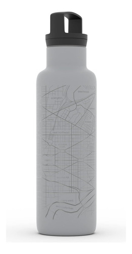 Bien Dicho Botella De Agua Con Aislamiento Con Mapa De Washi