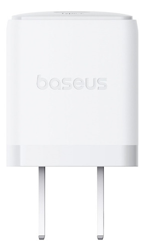 Baseus Cargador De Pared P10111603213-01 Carga Rapida Tipo C 20w Color Blanco +cable Tipo C A Tipo C 60w 1metro Color Blanco 8 Protecciones