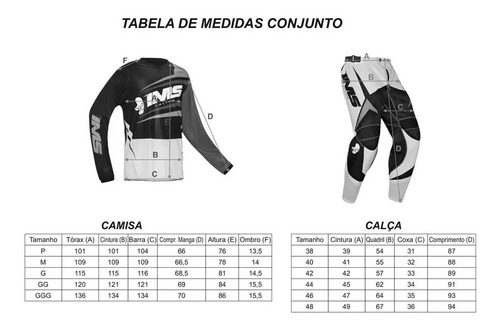 Calça Camisa Off Road Ims Mx Equipamento Motocross Bike