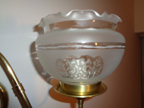 Imagen 3 de 6 de Antiguo Aplique Doble Holandés Con Tulipas Grabadas Al Ácido