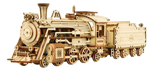 Tren Express De Vapor En Madera 3d Kit De Construcción Edu