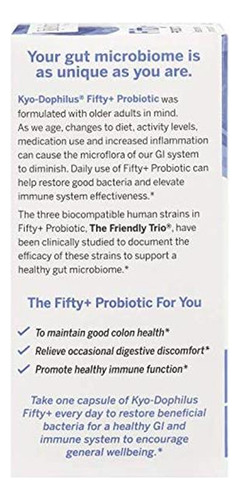 Kyo-dophilus Fifty Plus Probiótico, 6 Mil Millones De Cfu, 3