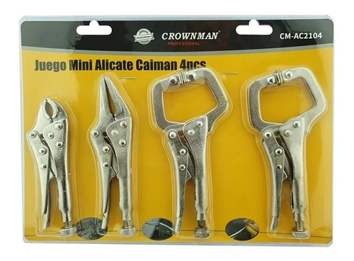 Juego Mini Alicate Caiman 4pcs Crownman Cm-ac2104